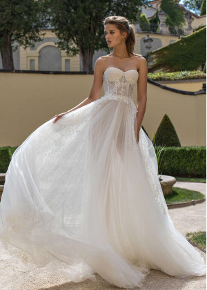 Sweetheart Corset Beaded French Lace Wedding Dress